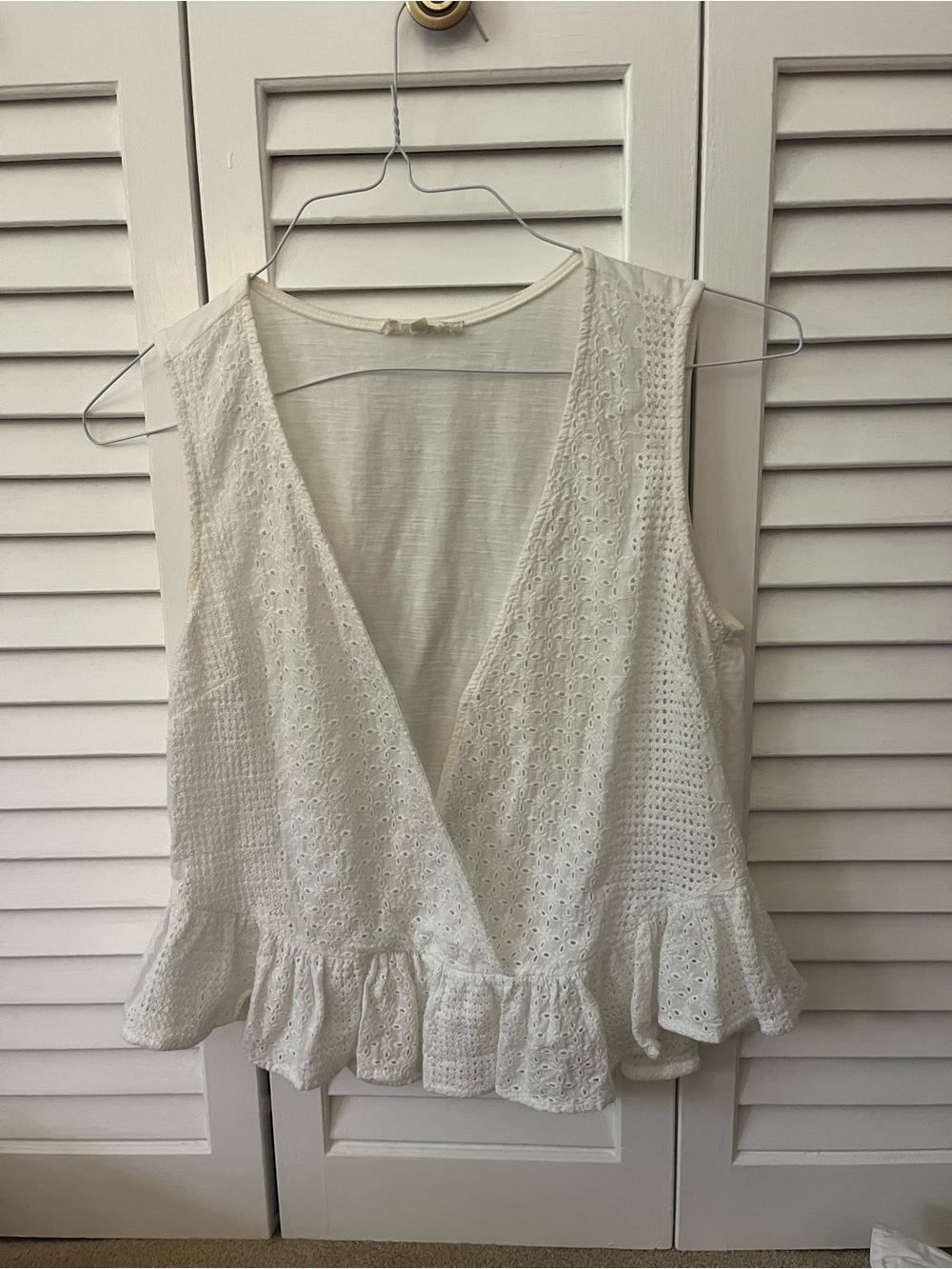Nordstrom White Eyelet Peplum Camisole